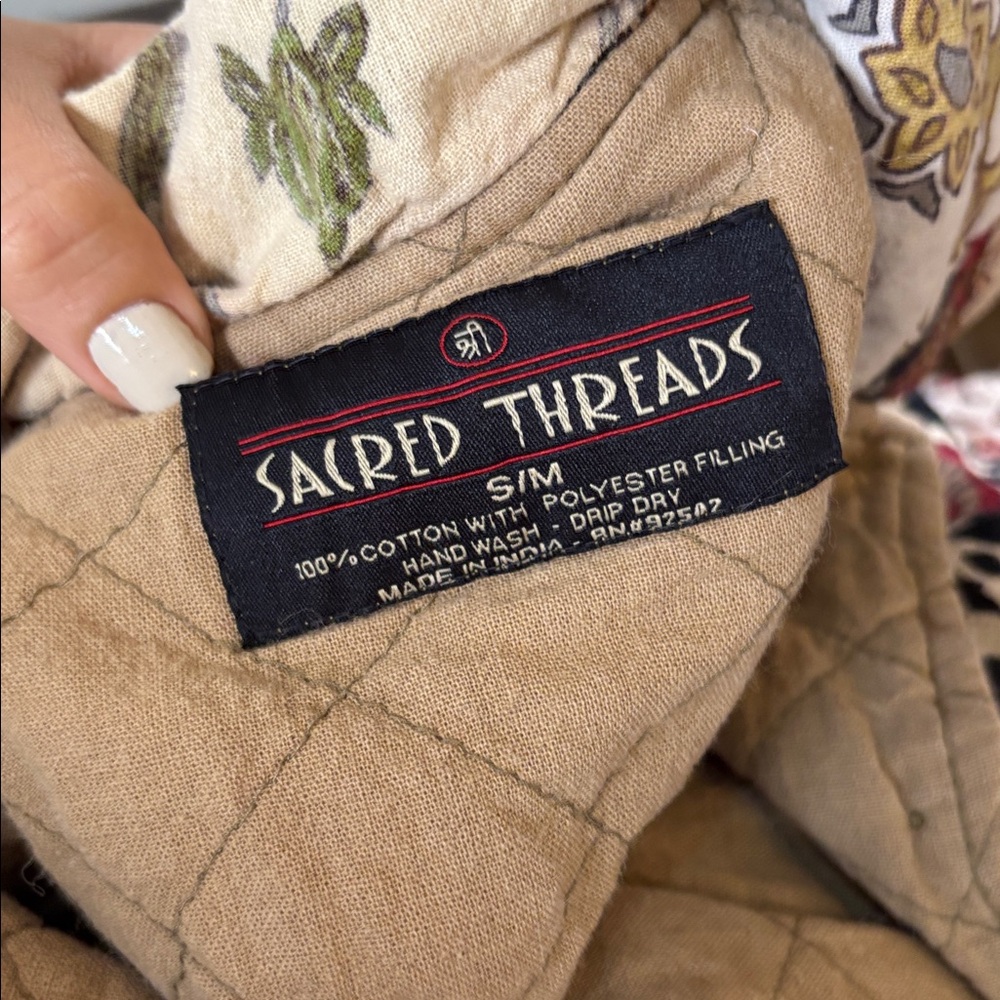 Sacred Threads Patchwork Boho Floral Jacket Size … - image 5